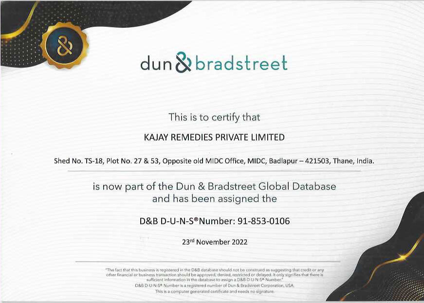 Pharmaceutical Industry | Certificate - Kajay Remedies